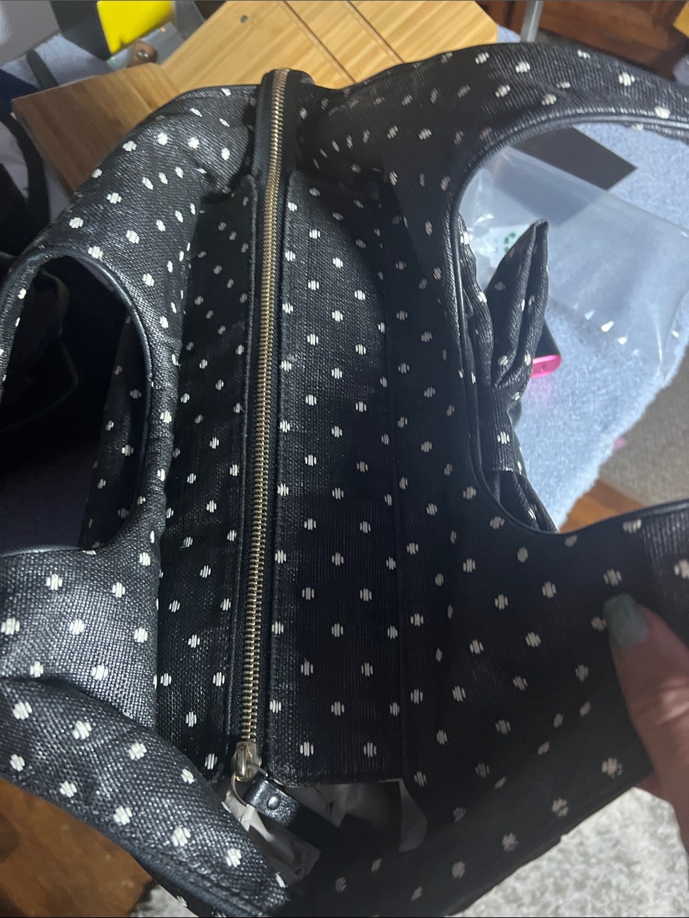 kate spade Black Polka Dot Bow Hobo Bag - Picture 2 of 7